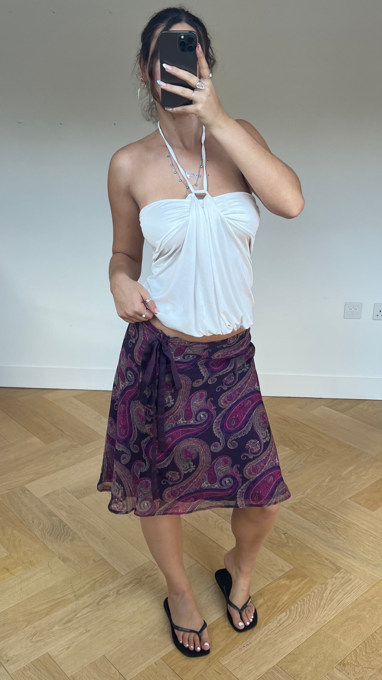 00s purple paisley skirt- size S/M