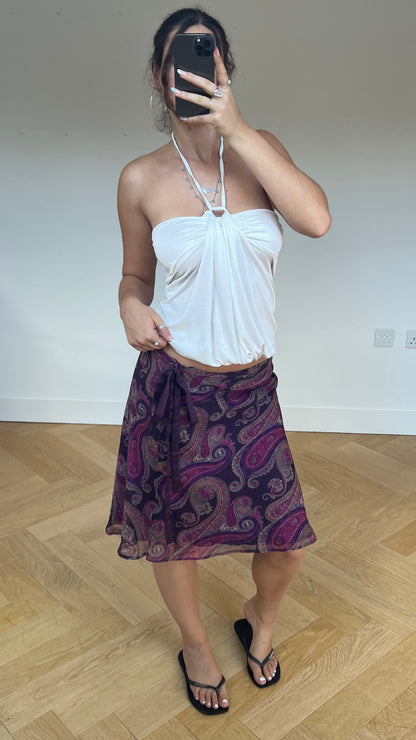 00s purple paisley skirt- size S/M