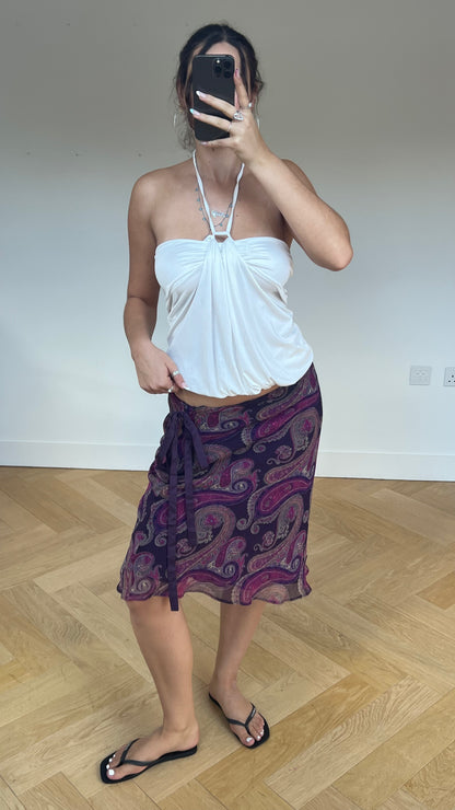 00s purple paisley skirt- size S/M