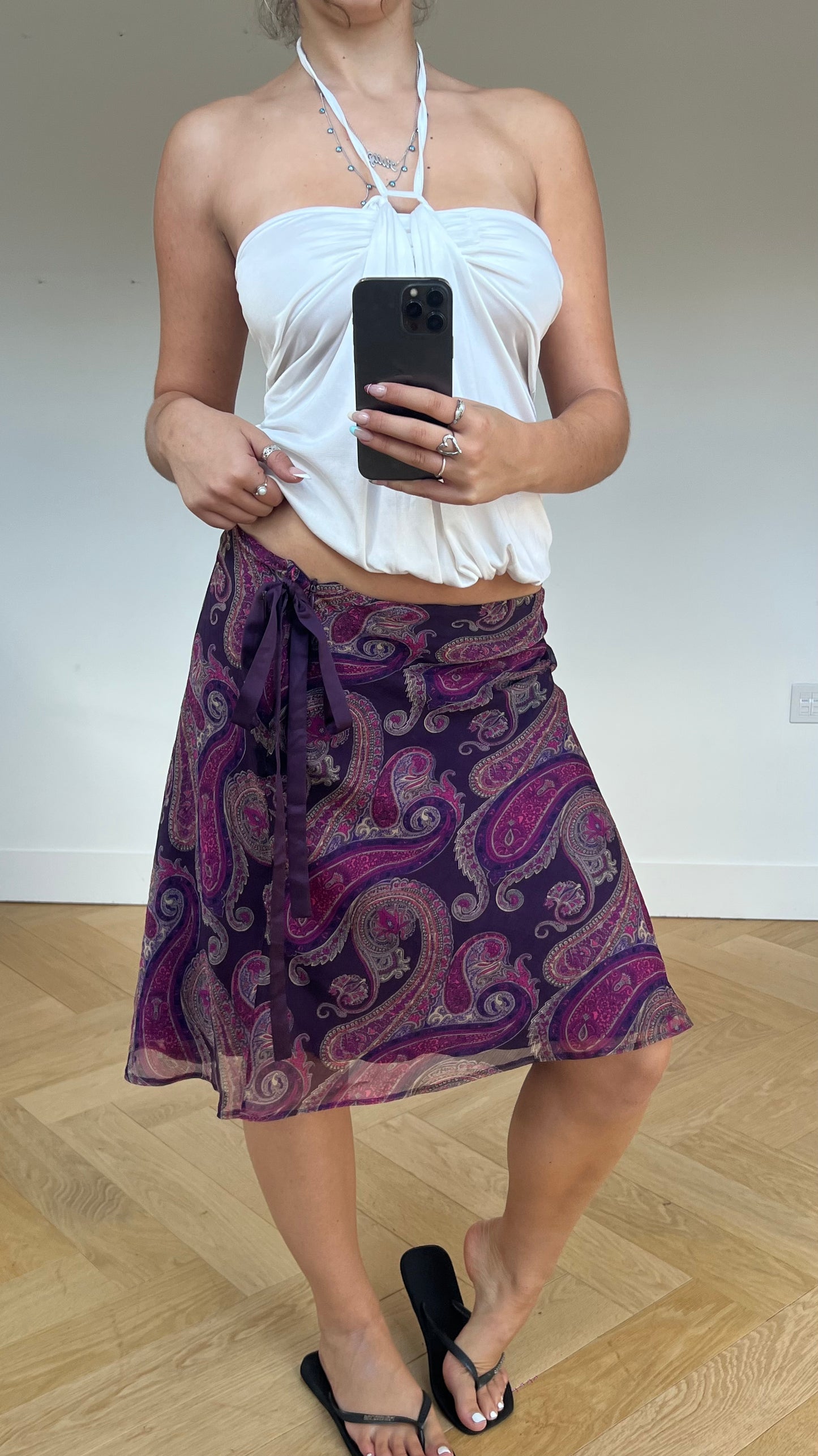 00s purple paisley skirt- size S/M