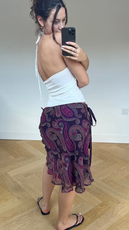 00s purple paisley skirt- size S/M
