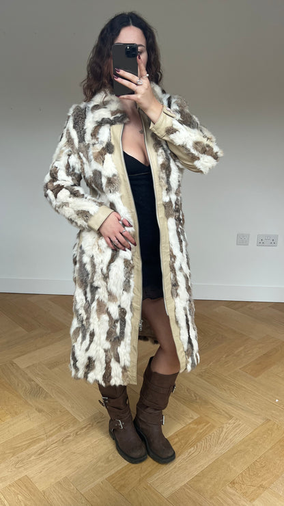 00s Bebe cream fur coat- size L