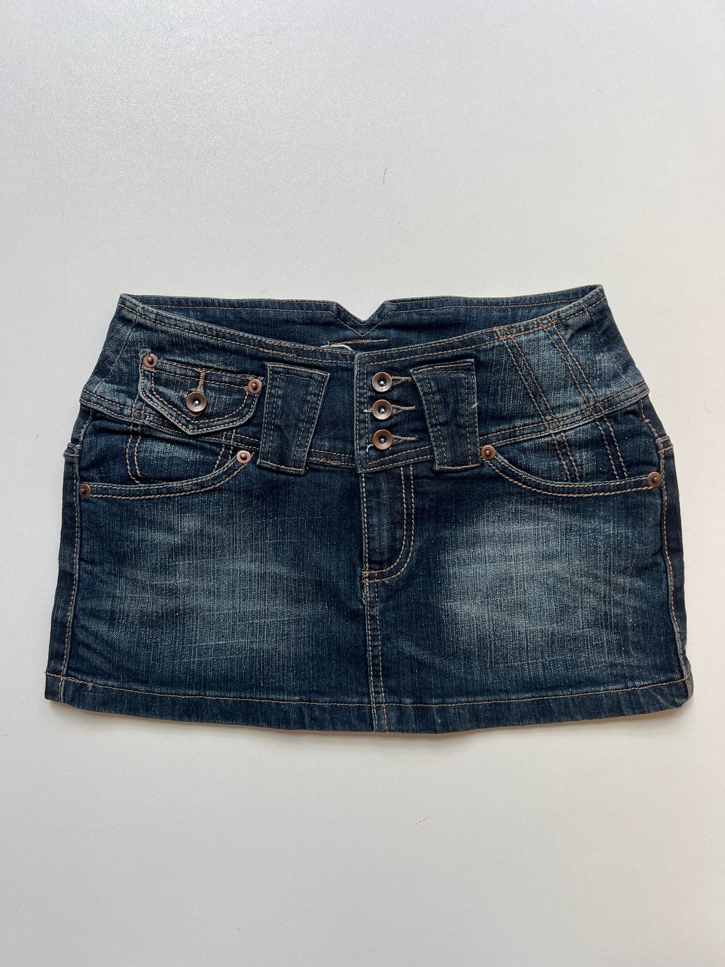 00s denim mini skirt- size XS