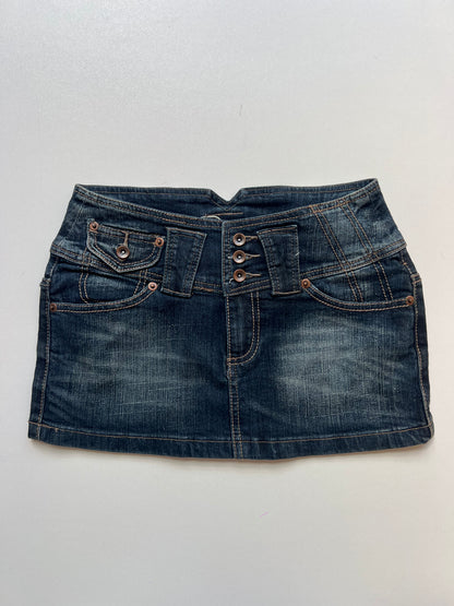 00s denim mini skirt- size XS