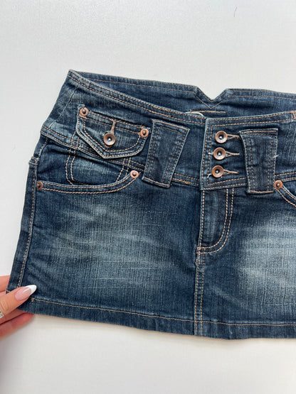 00s denim mini skirt- size XS