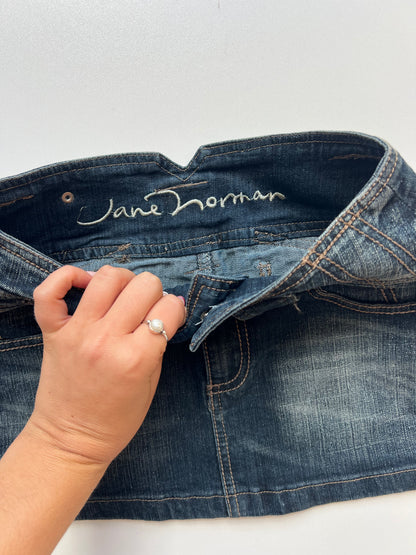 00s denim mini skirt- size XS
