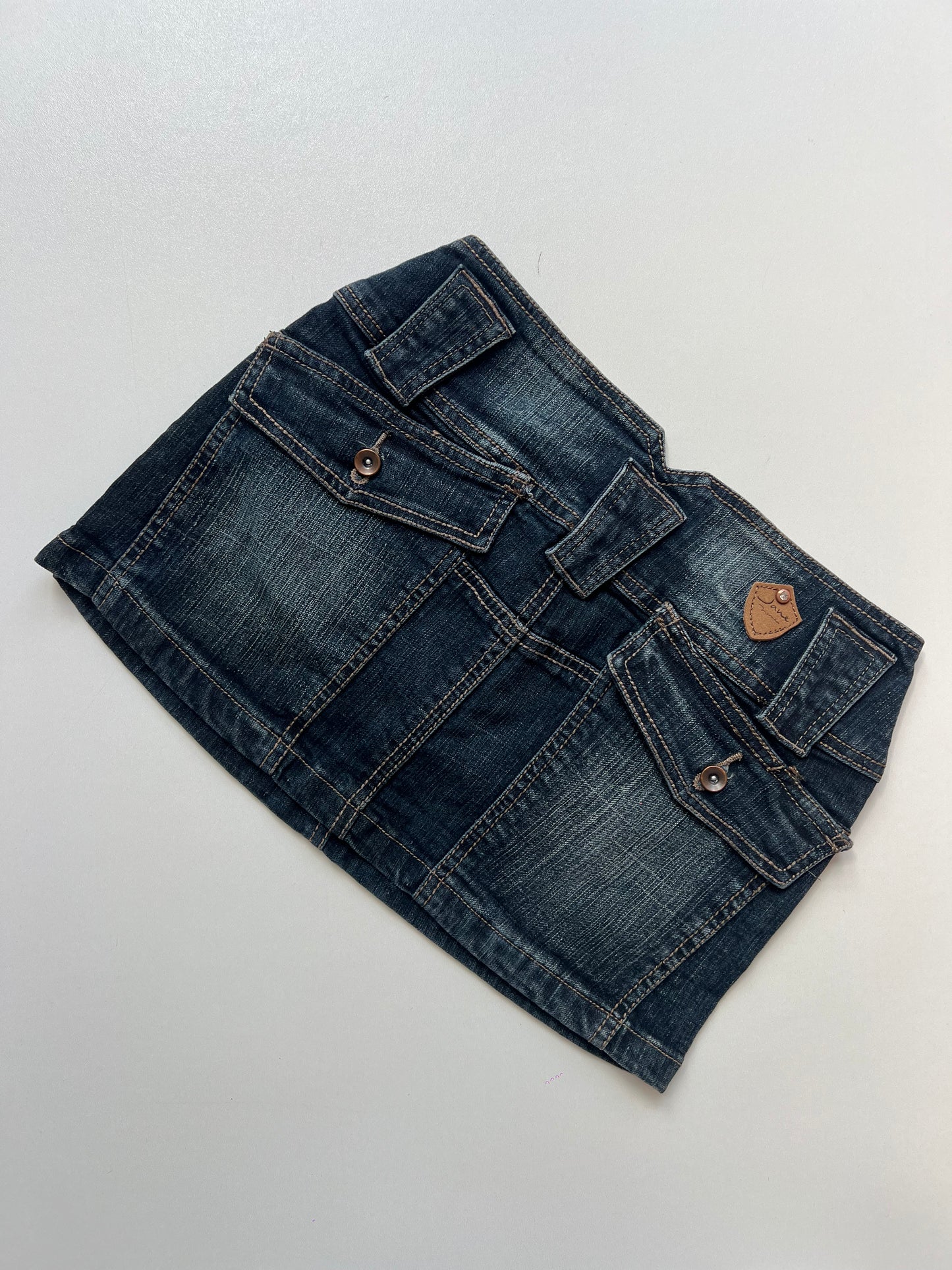 00s denim mini skirt- size XS