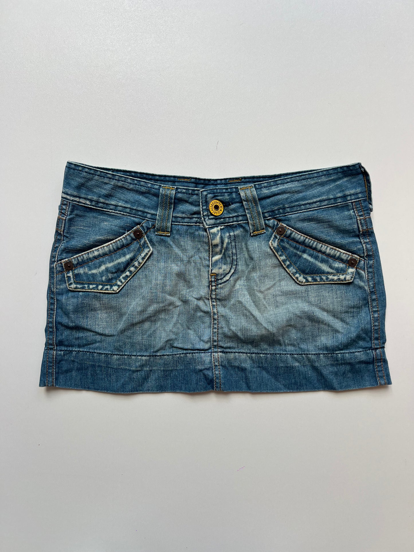 00s denim mini skirt- size S