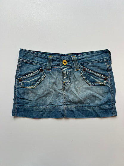 00s denim mini skirt- size S