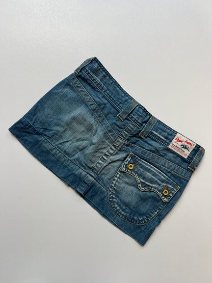 00s denim mini skirt- size S