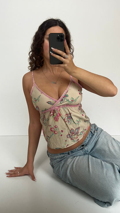 00s pink floral cami- size S