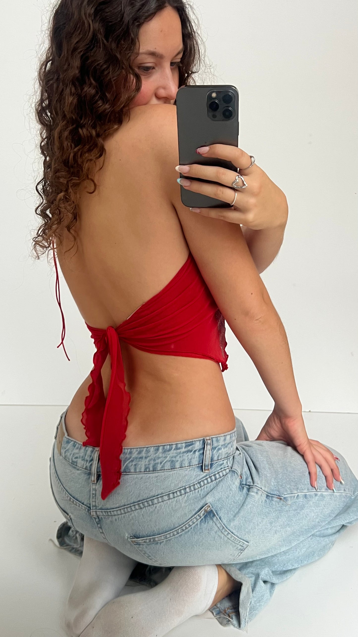 00s red butterfly cami- size S