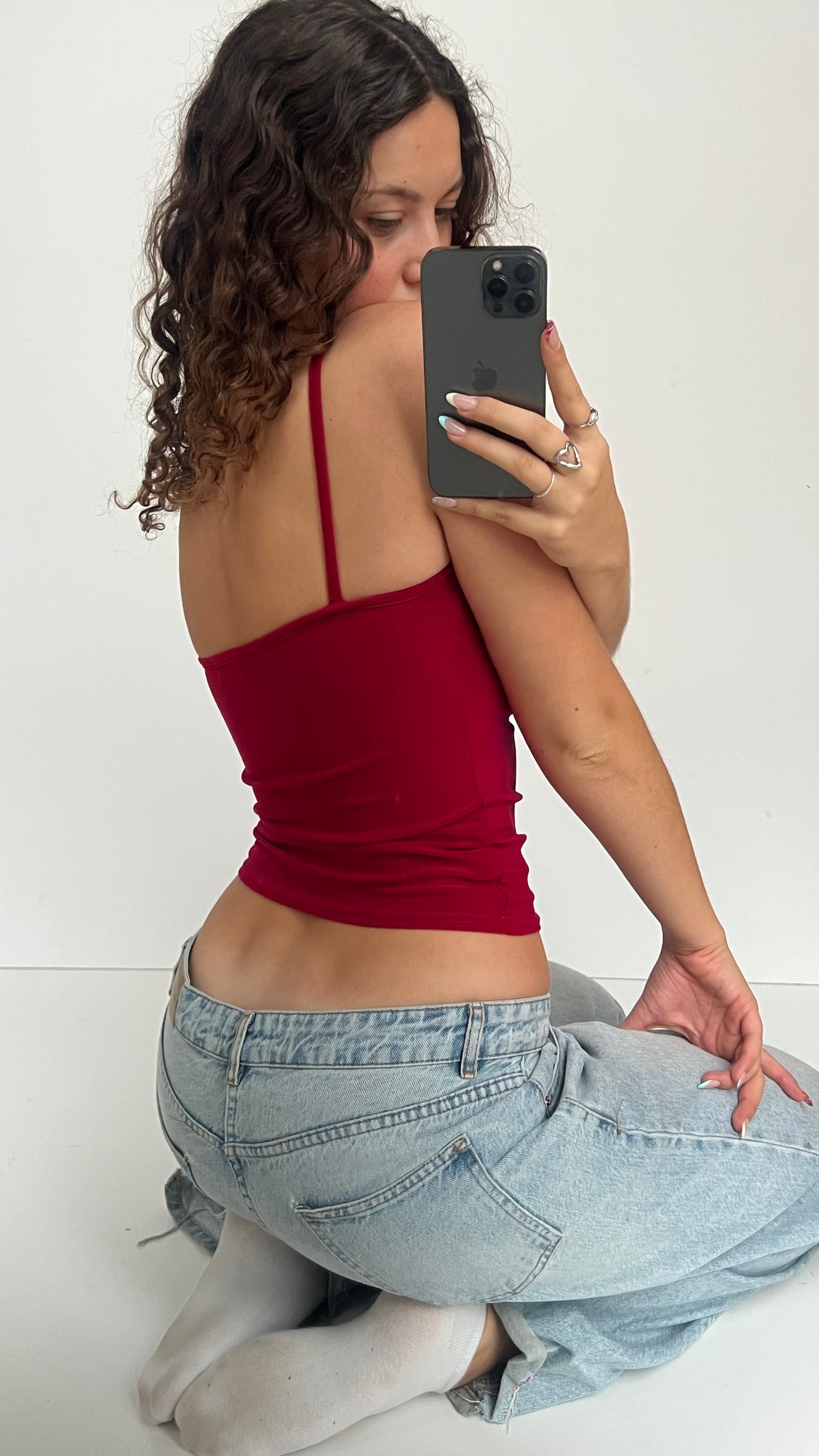 00s red butterfly cami- size S