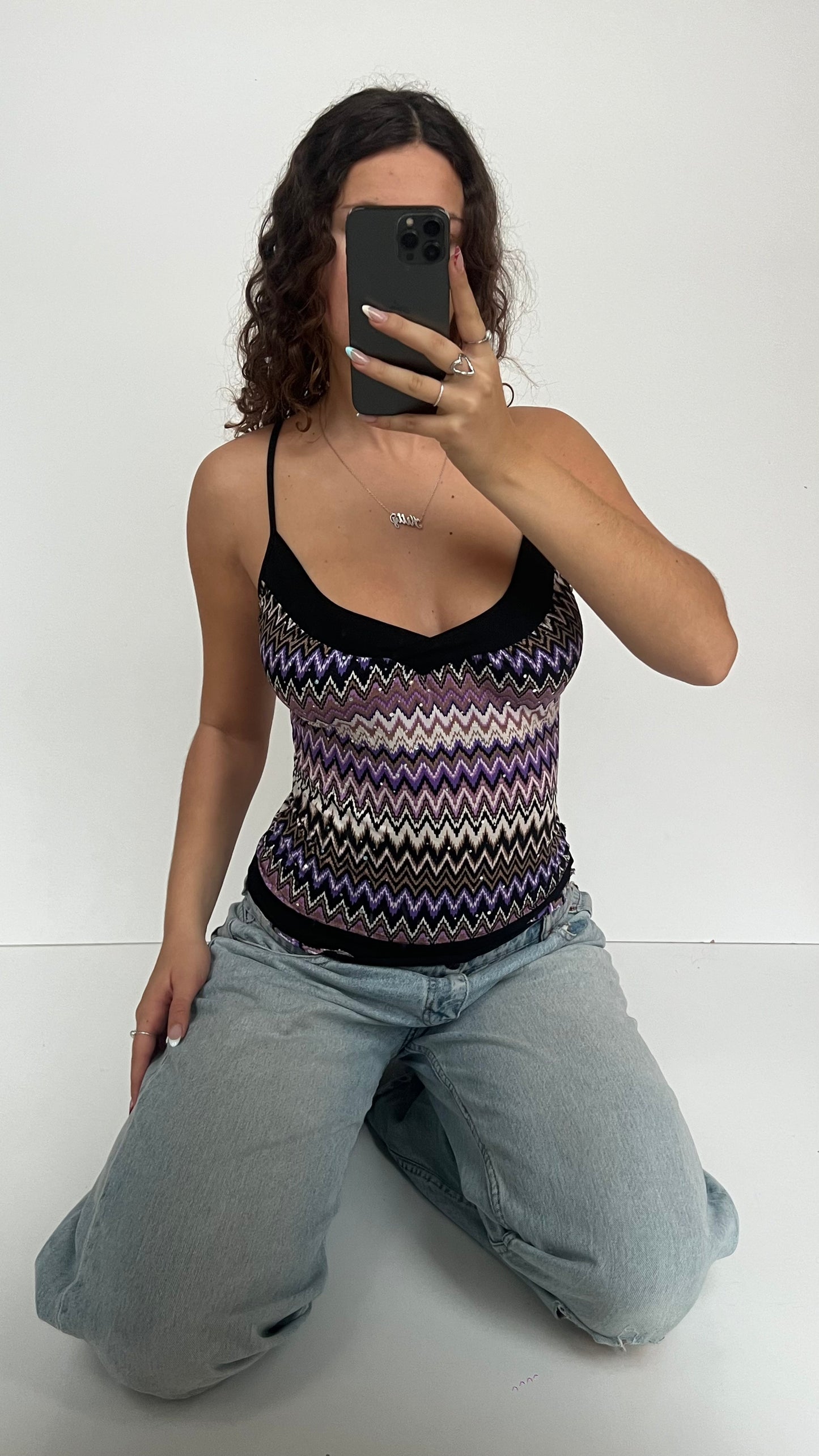 00s purple patterned cami- size S