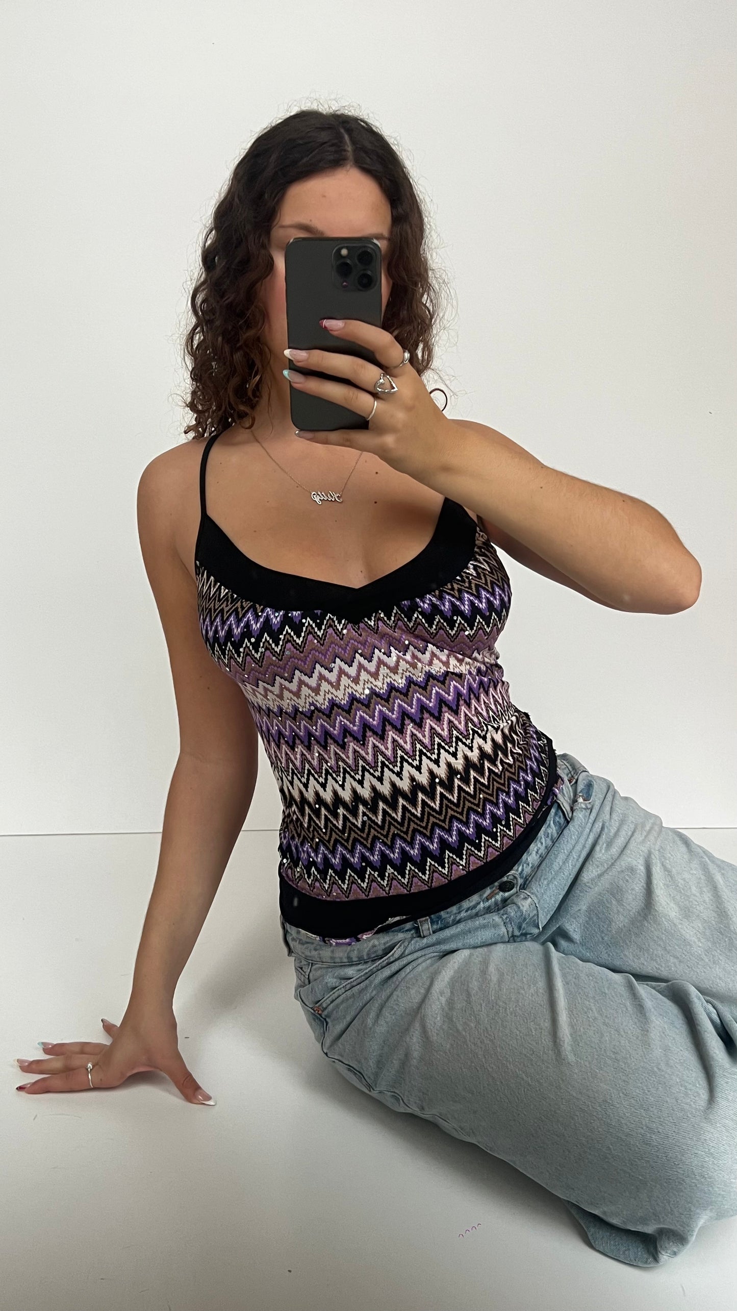 00s purple patterned cami- size S