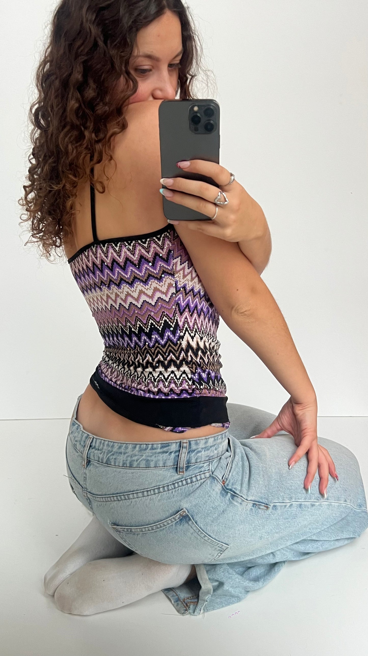 00s purple patterned cami- size S