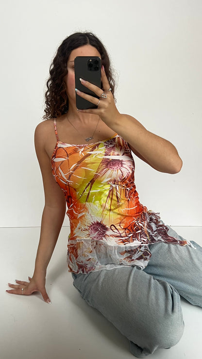 00s orange mesh cami- size M/L