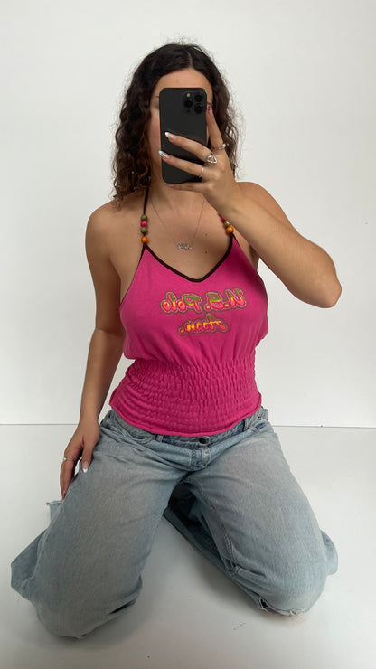 00s pink halter cami- size L