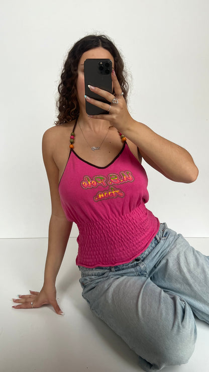 00s pink halter cami- size L