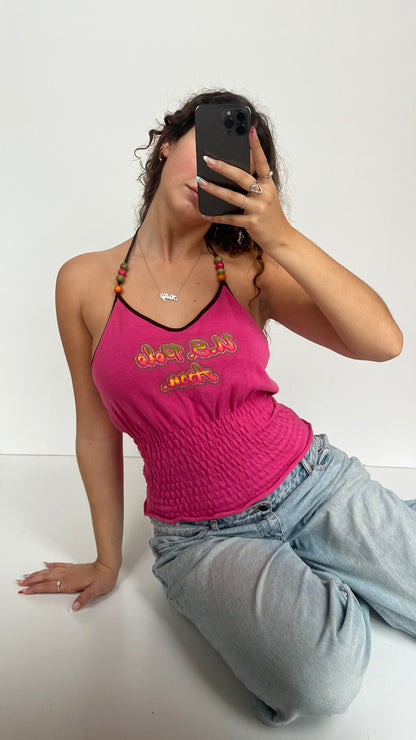 00s pink halter cami- size L