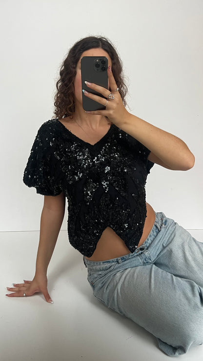 00s butterfly sequin poncho- one size