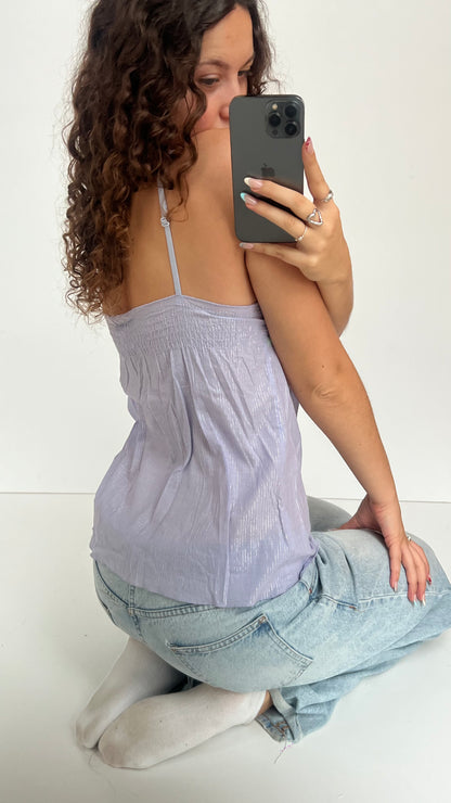 00s purple plaid cami- size L