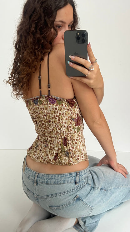 00s brown floral cami- size S