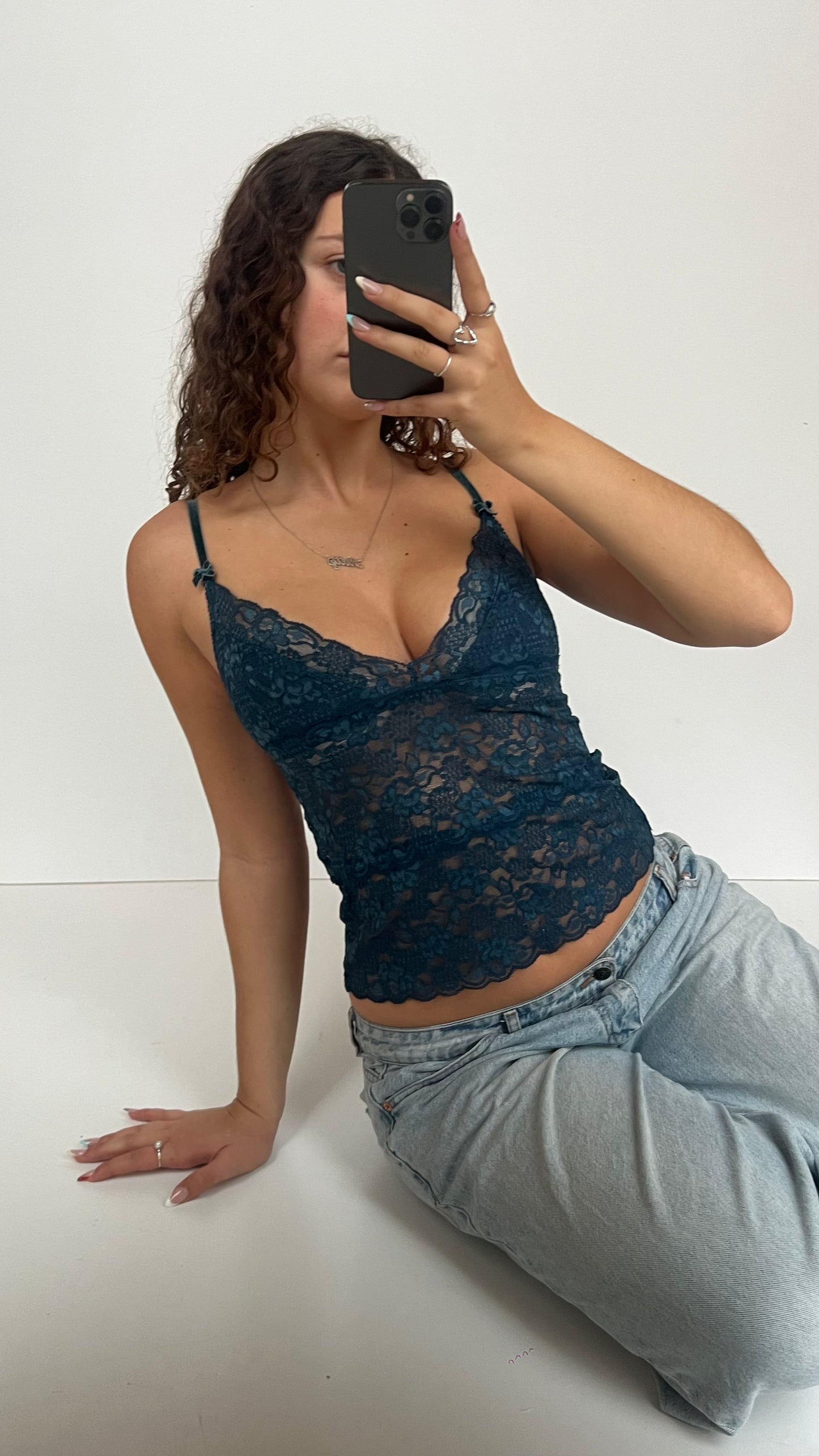 00s blue lace cami- size S