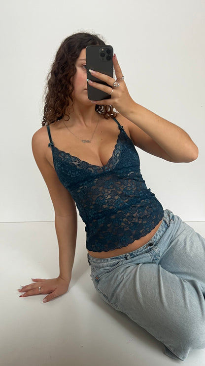 00s blue lace cami- size S
