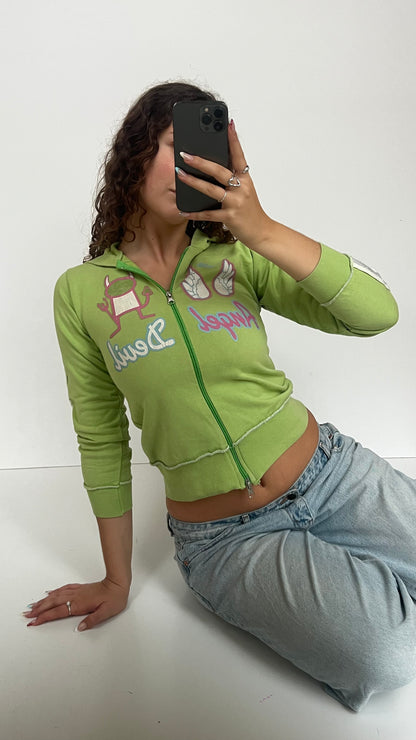 00s green angel devil jumper- size S