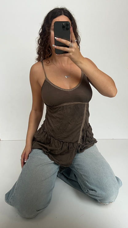 00s brown babydoll cami- size L