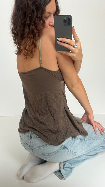 00s brown babydoll cami- size L
