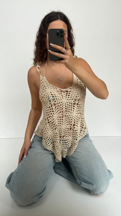 00s beige crochet cami- size M/L