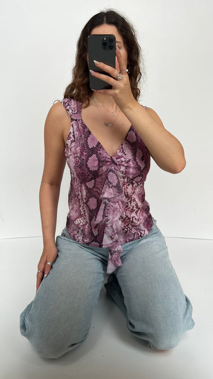 00s purple snakeskin cami- size L