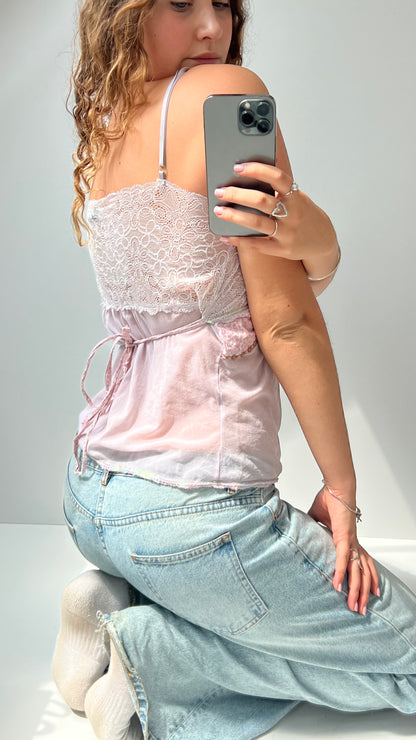 00s purple mesh lace cami- size M