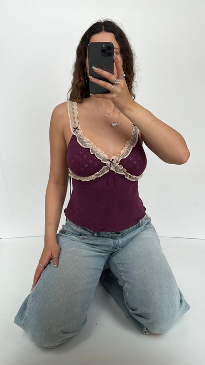 00s purple lace cami- size S