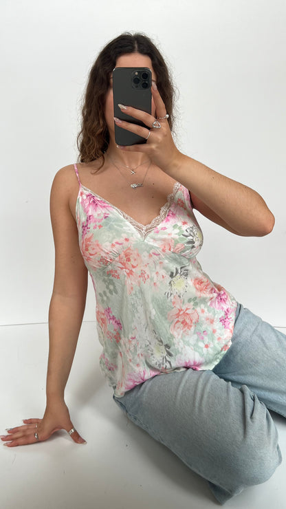 00s blue floral cami- size XL