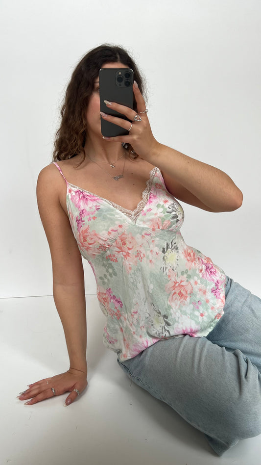 00s blue floral cami- size XL