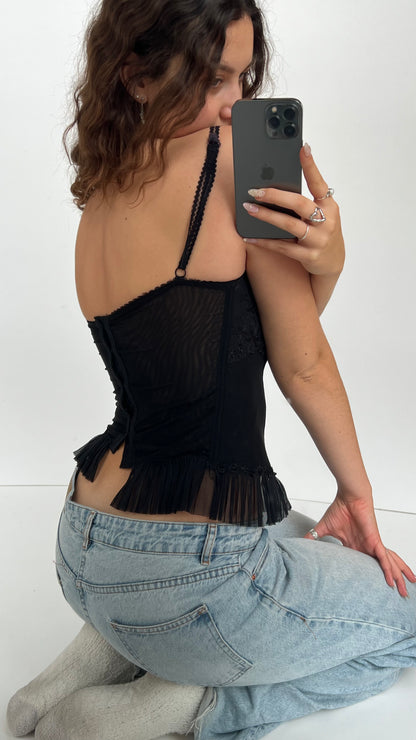 00s black corset cami- size M