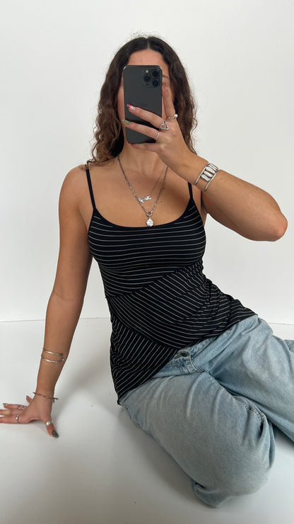 00s black pinstripe cami- size S