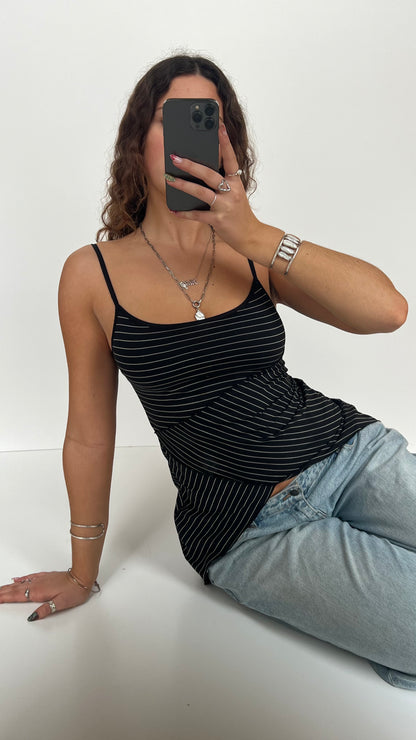 00s black pinstripe cami- size S