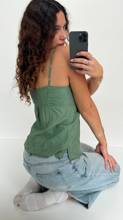 00s green sequin cami- size M