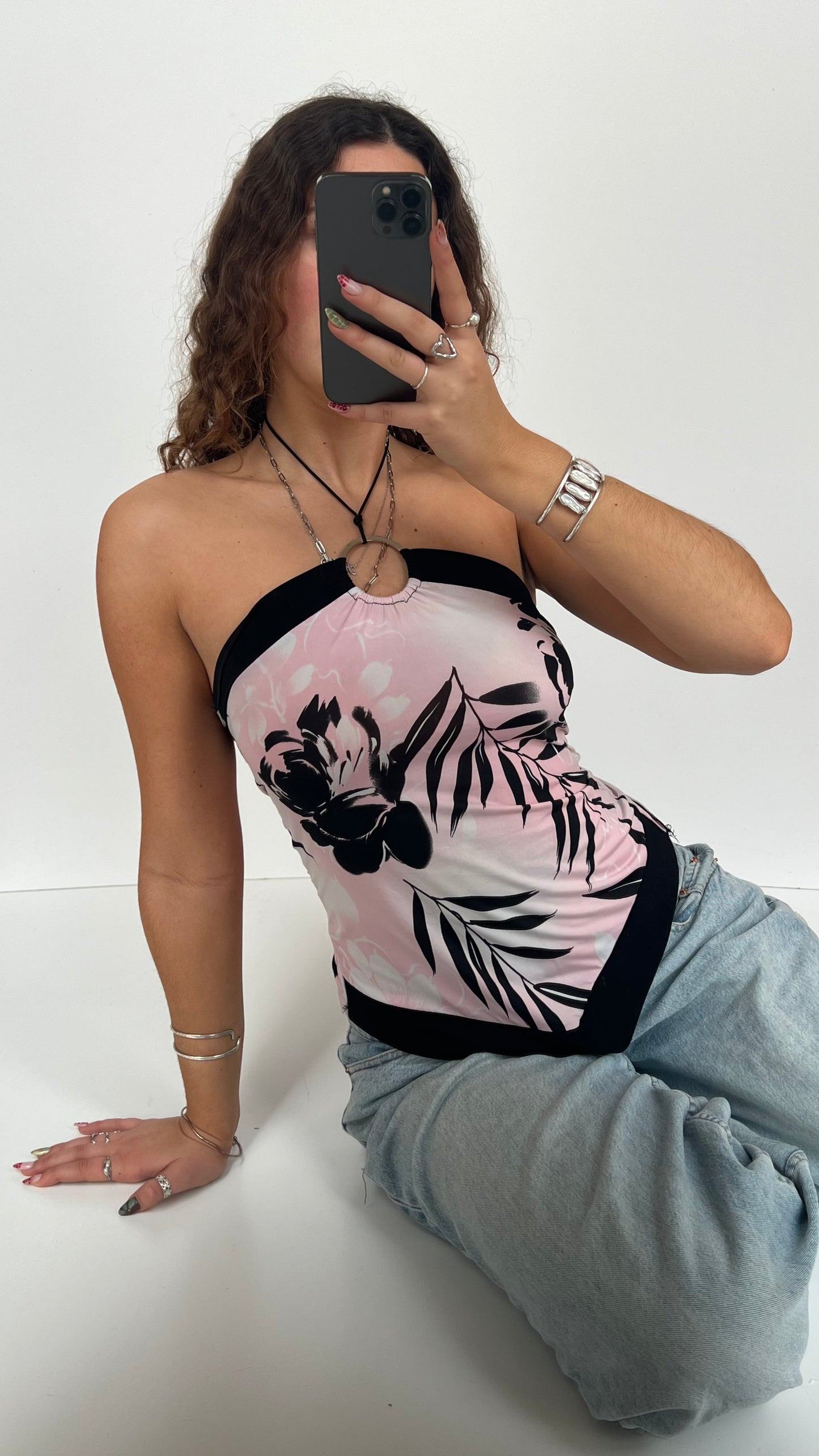 00s pink hanky hem cami- size S