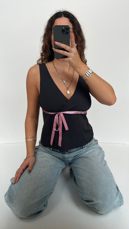 00s black pinstripe cami- size L
