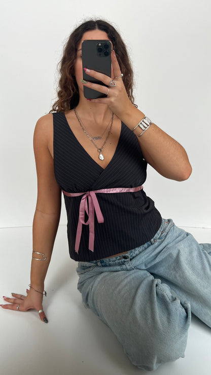 00s black pinstripe cami- size L