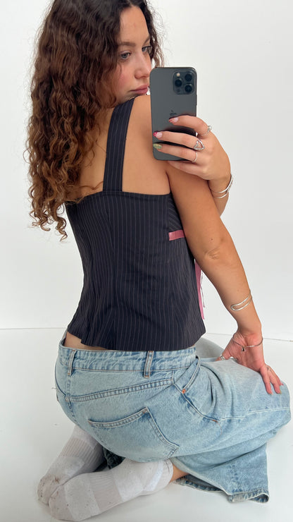 00s black pinstripe cami- size L