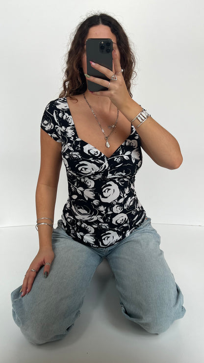 00s black babydoll top- size XS