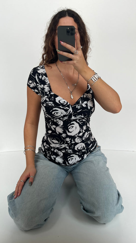 00s black babydoll top- size XS