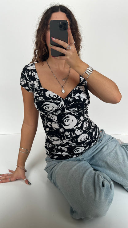 00s black babydoll top- size XS