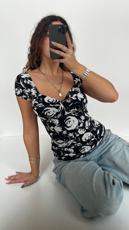 00s black babydoll top- size XS